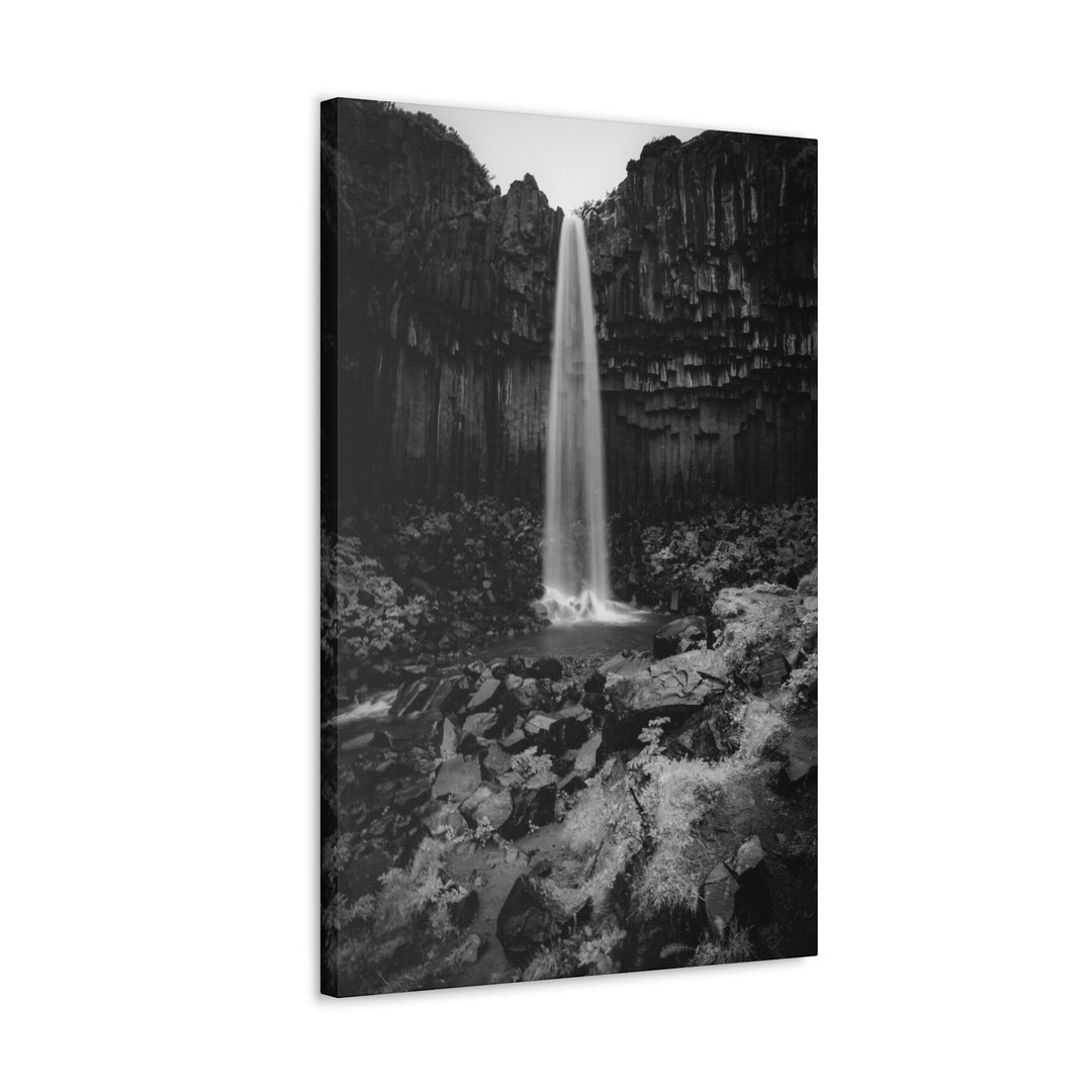 Svartifoss in Black and White - Canvas