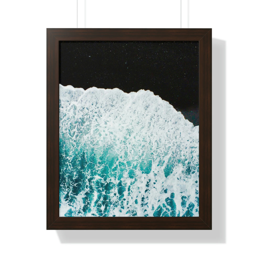 A Wave on Volcanic Sand - Framed Print