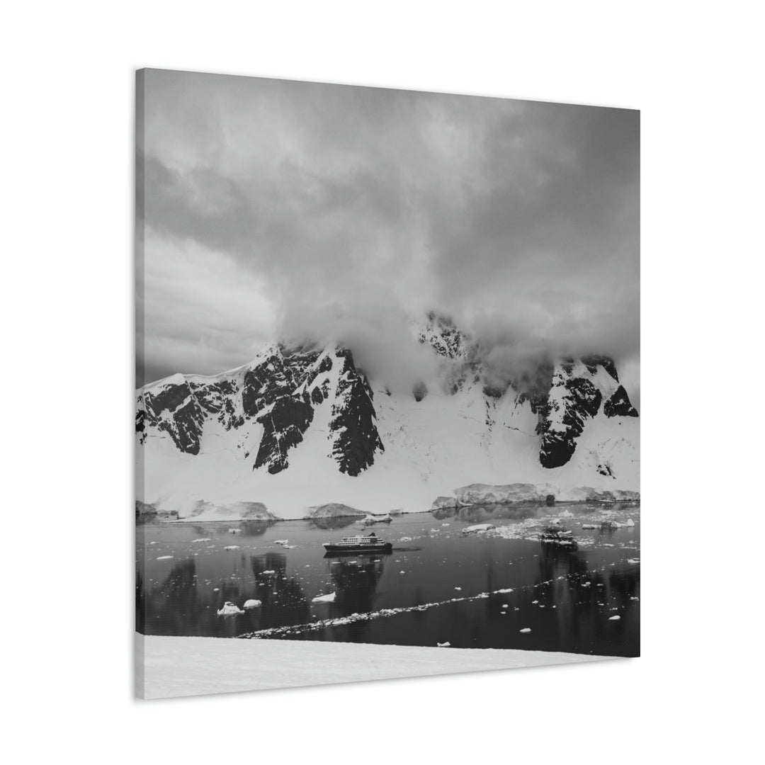 Peaceful Anchoring in Black and White - Canvas