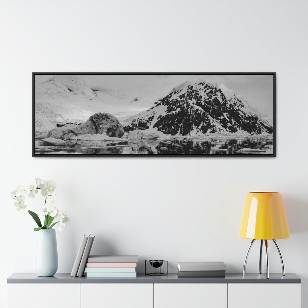 Reflected Calm in Black and White - Canvas with Frame