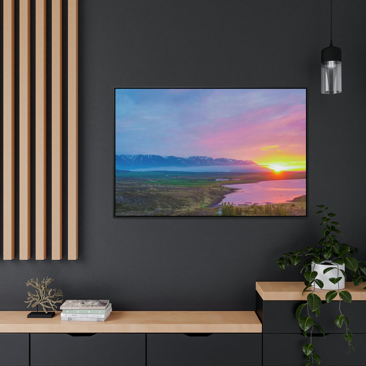 Sunset Over the Fjord Part 2 - Canvas with Frame