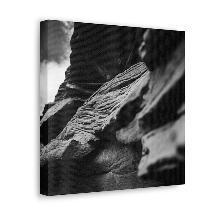 Layers of Rock in Black and White - Canvas