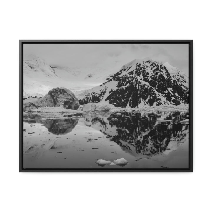 Reflected Calm in Black and White - Canvas with Frame