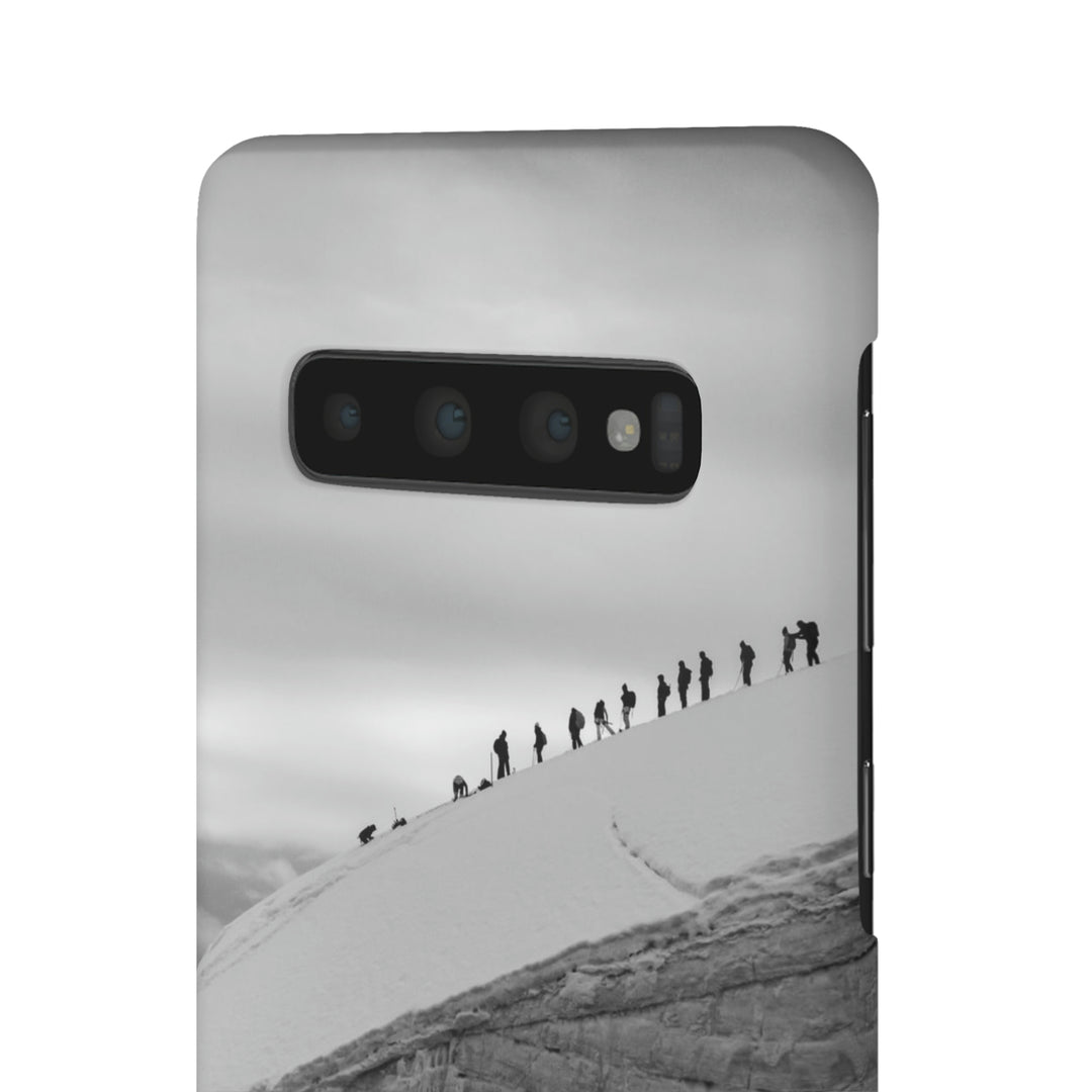 Preparing for the Climb in Black and White - Phone Case