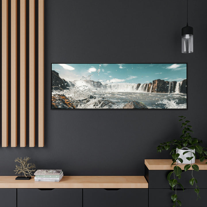 Goðafoss Splash - Canvas with Frame