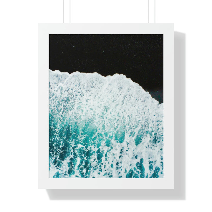 A Wave on Volcanic Sand - Framed Print