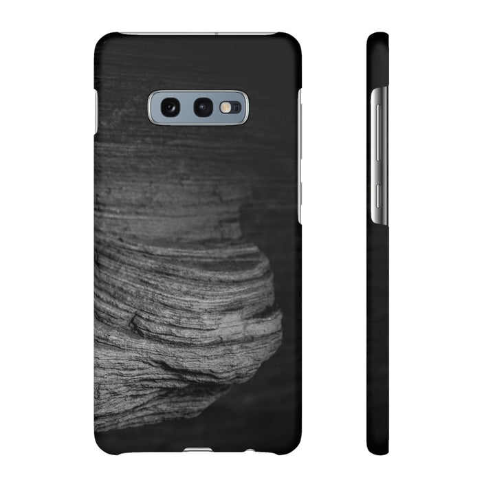 Sedimentary Rock Curves in Black and White - Phone Case