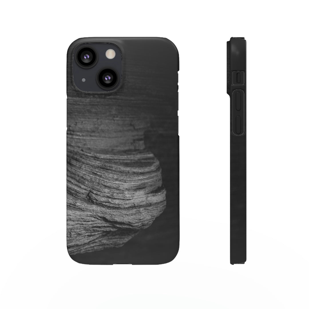 Sedimentary Rock Curves in Black and White - Phone Case