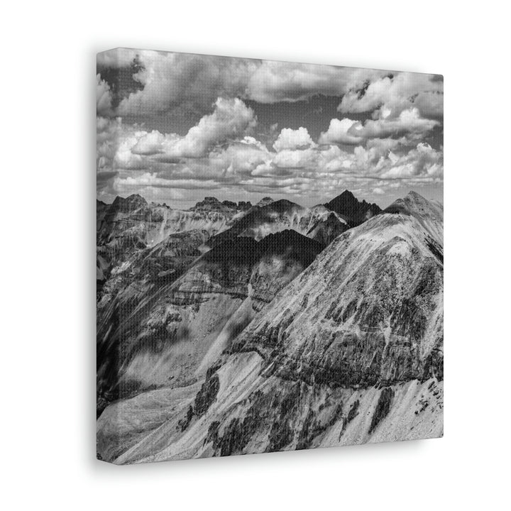 Imogene Pass From the Air in Black and White - Canvas