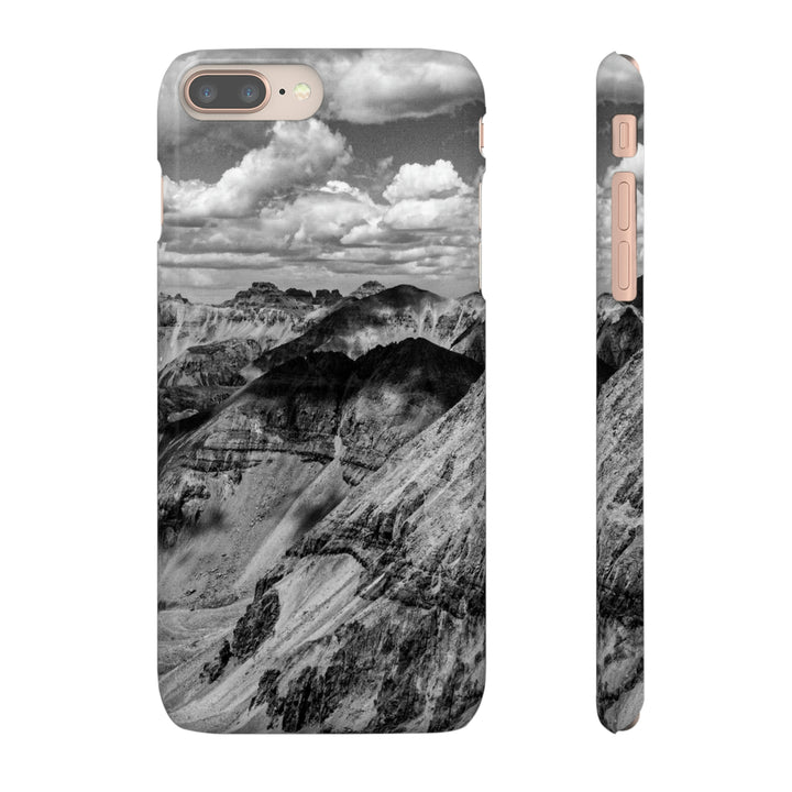 Imogene Pass From the Air in Black and White - Phone Case