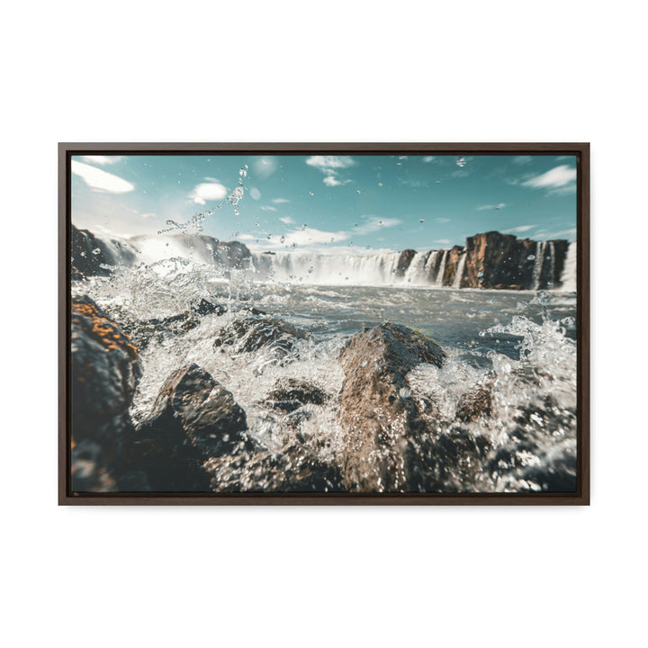 Goðafoss Splash - Canvas with Frame