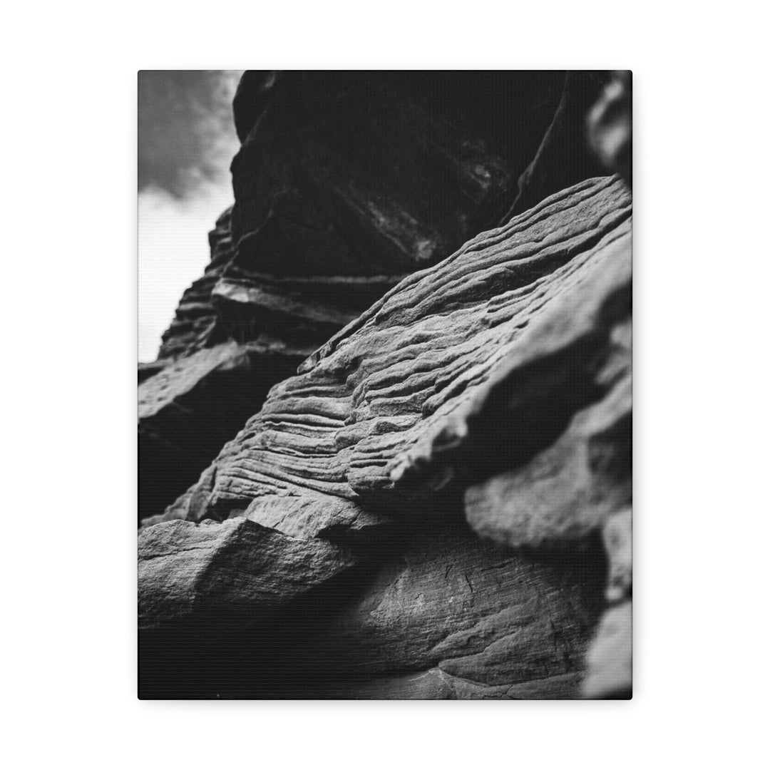 Layers of Rock in Black and White - Canvas