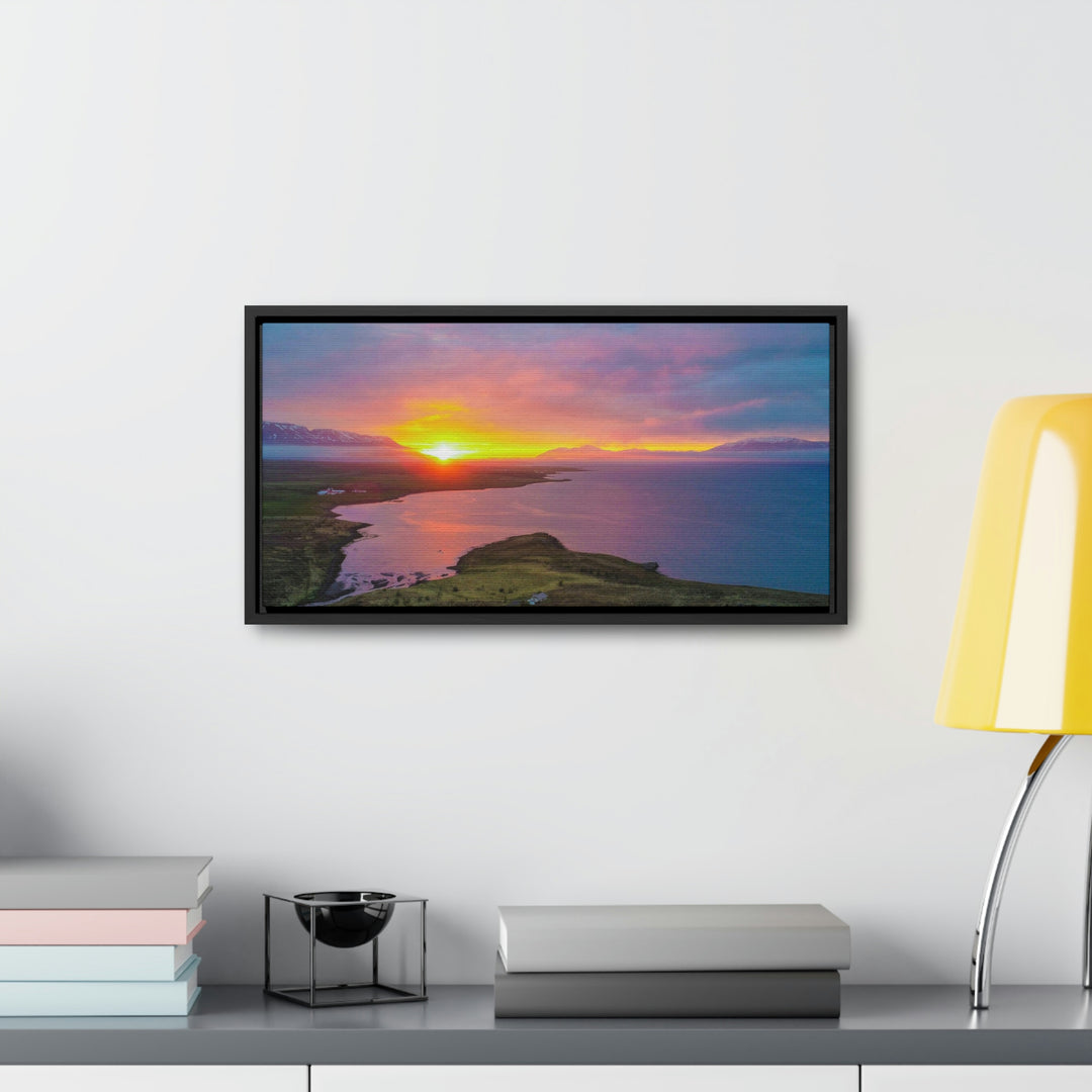 Sunset Over the Fjord Part 1 - Canvas with Frame