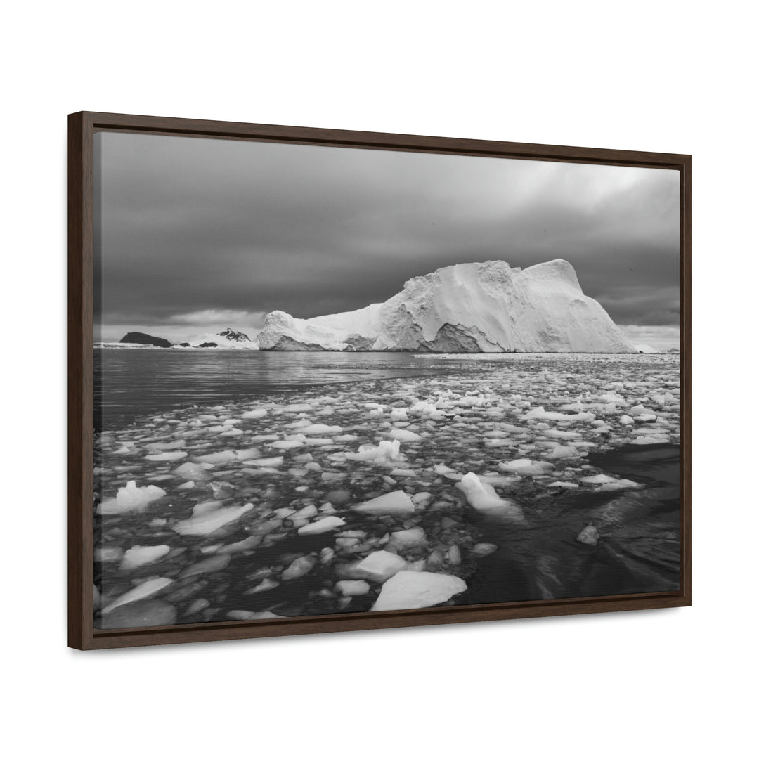 Lane of Ice In Black and White - Canvas with Frame