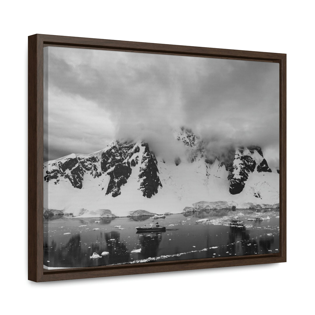 Peaceful Anchoring in Black and White - Canvas with Frame