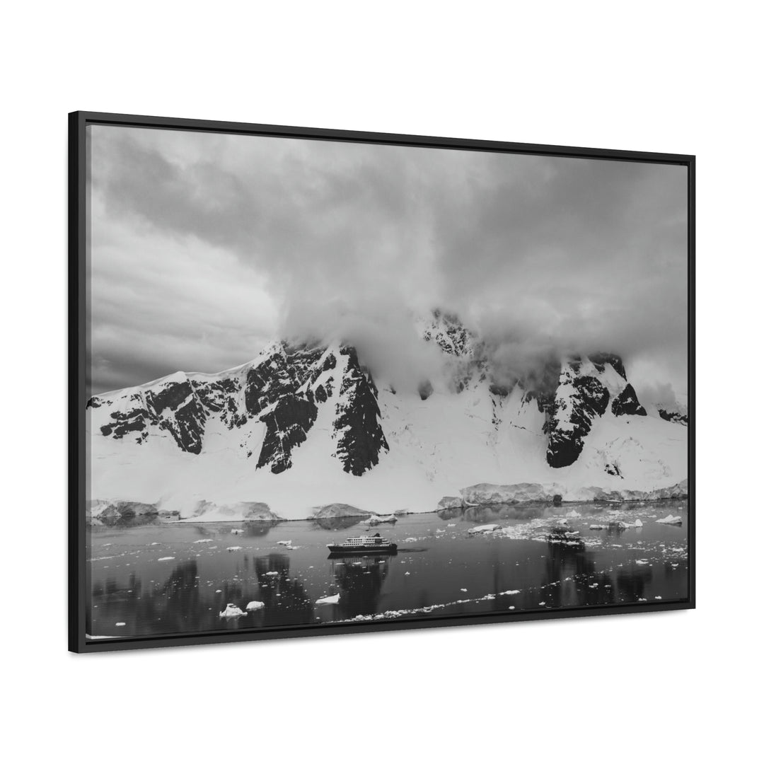 Peaceful Anchoring in Black and White - Canvas with Frame