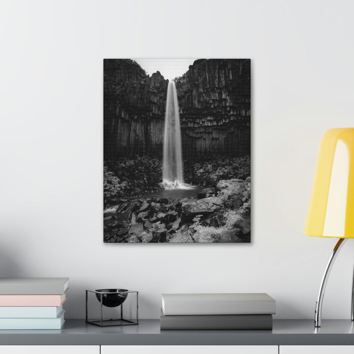 Svartifoss in Black and White - Canvas