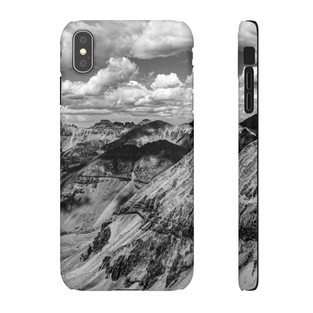 Imogene Pass From the Air in Black and White - Phone Case