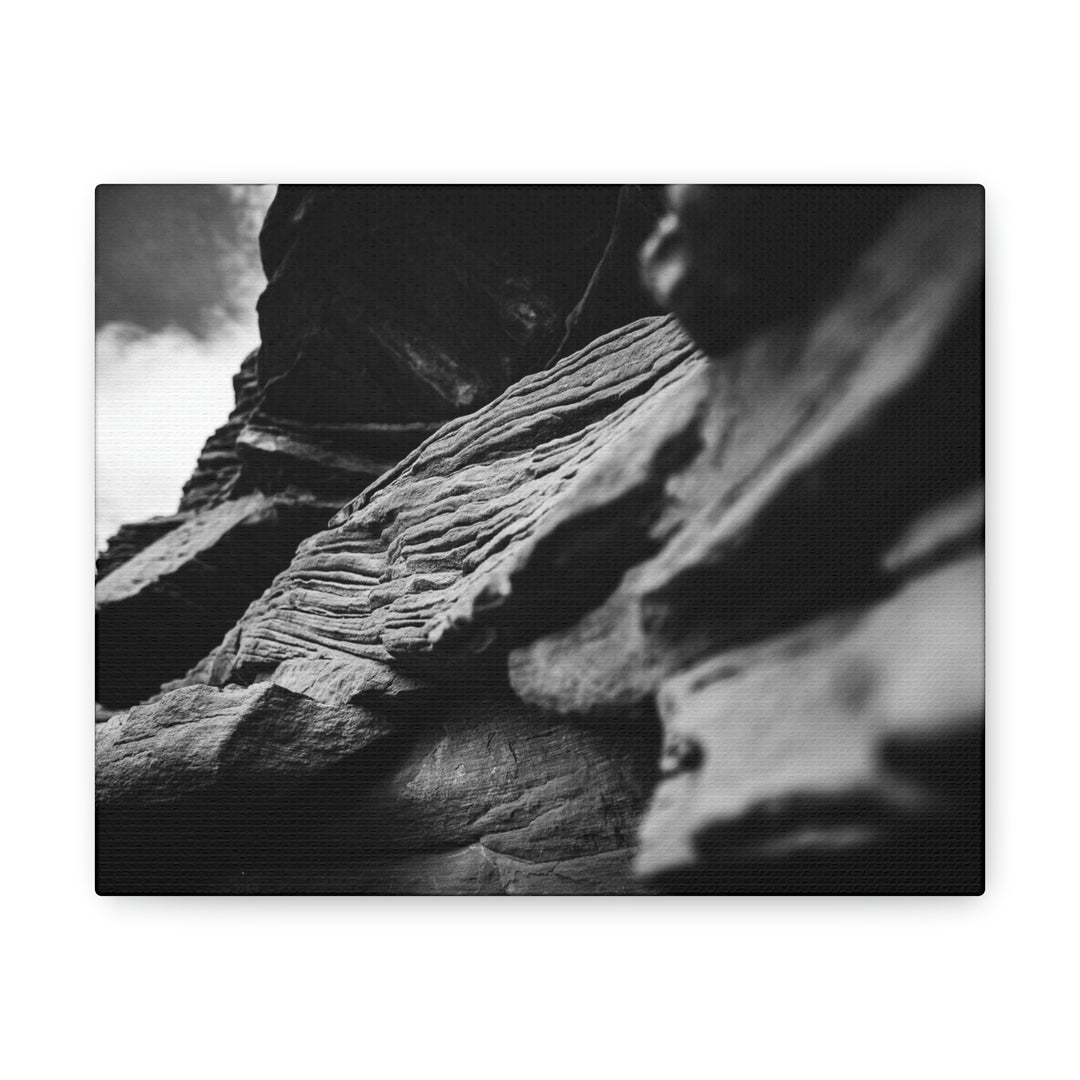 Layers of Rock in Black and White - Canvas