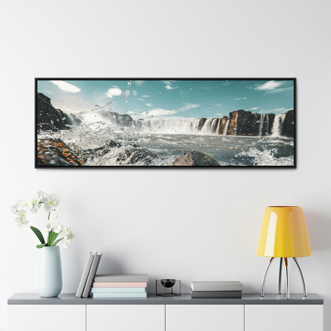 Goðafoss Splash - Canvas with Frame