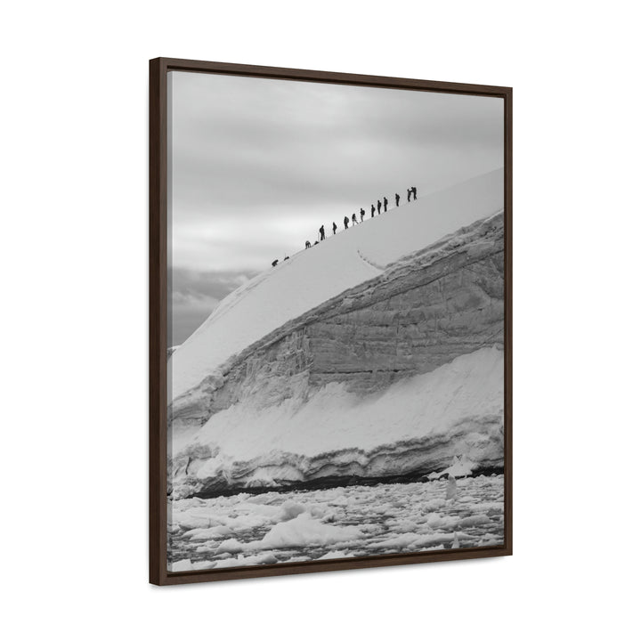 Preparing for the Climb in Black and White - Canvas with Frame