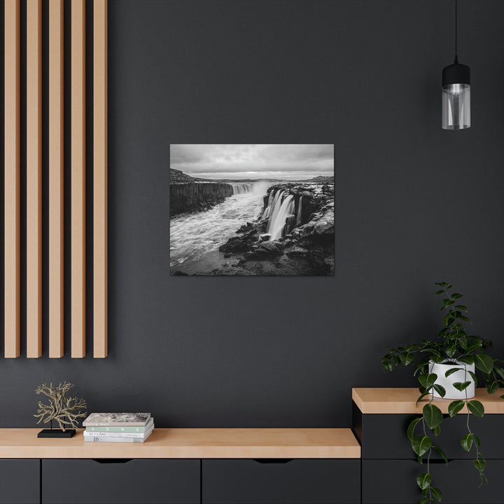 Selfoss in Black and White - Canvas