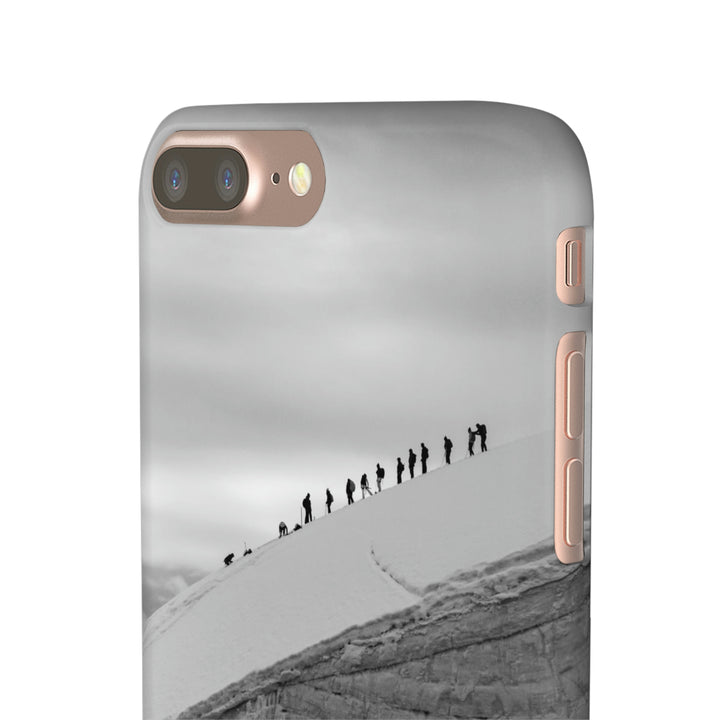 Preparing for the Climb in Black and White - Phone Case