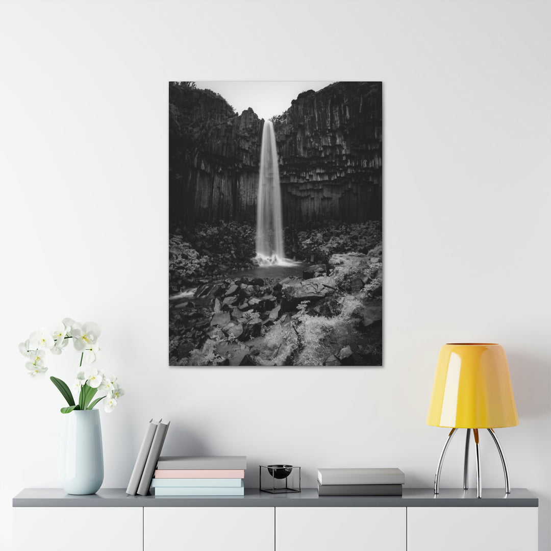 Svartifoss in Black and White - Canvas