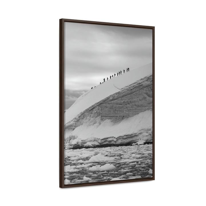 Preparing for the Climb in Black and White - Canvas with Frame