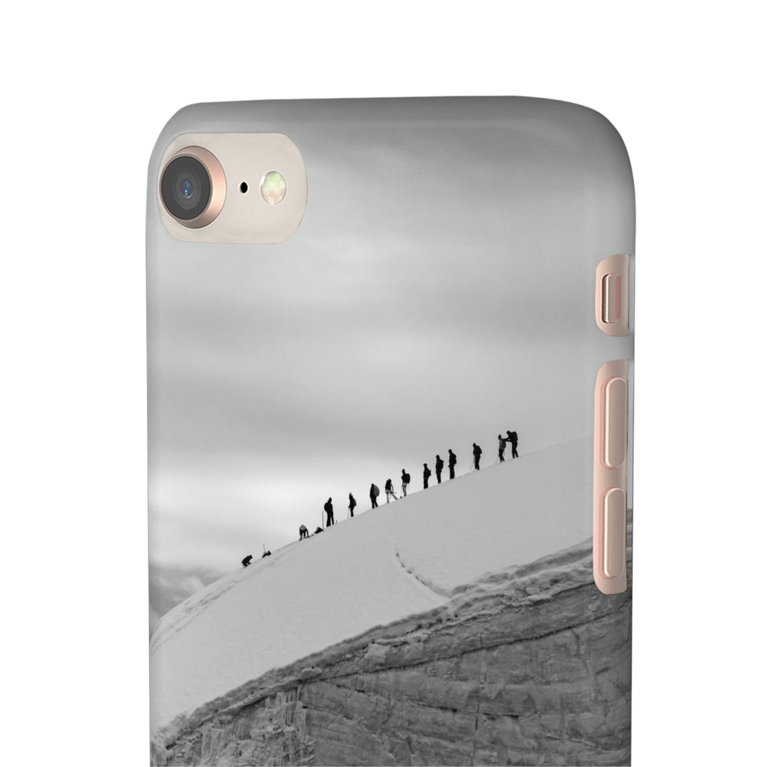 Preparing for the Climb in Black and White - Phone Case