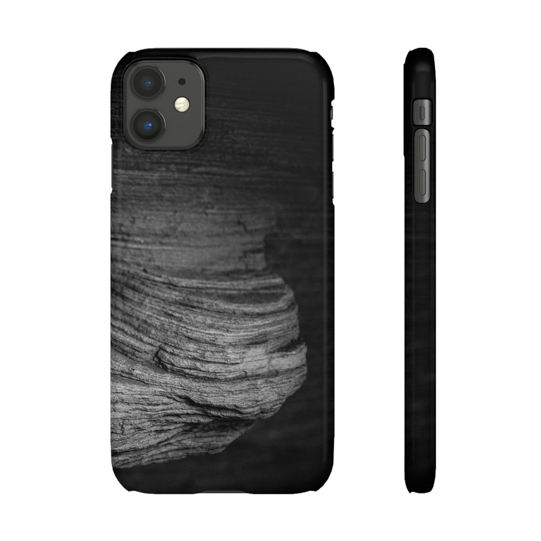 Sedimentary Rock Curves in Black and White - Phone Case