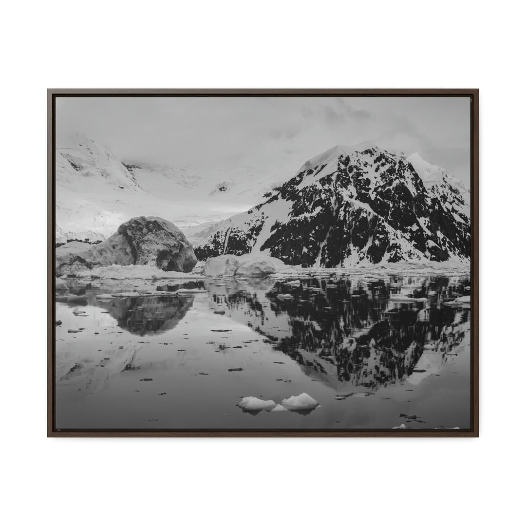 Reflected Calm in Black and White - Canvas with Frame