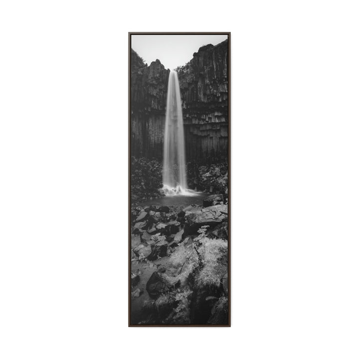 Svartifoss in Black and White - Canvas with Frame