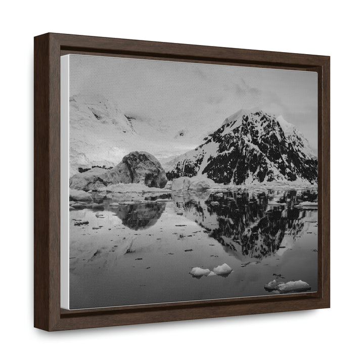 Reflected Calm in Black and White - Canvas with Frame