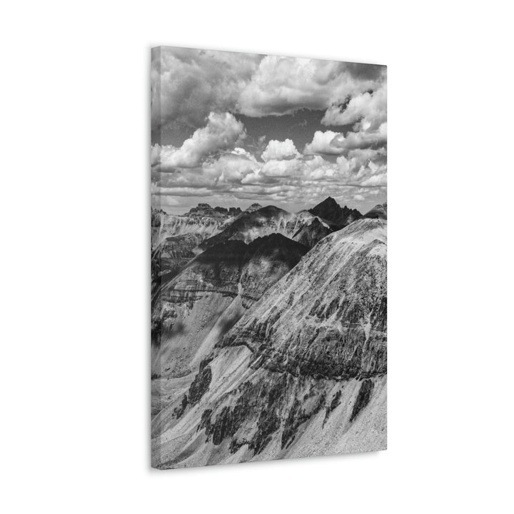 Imogene Pass From the Air in Black and White - Canvas