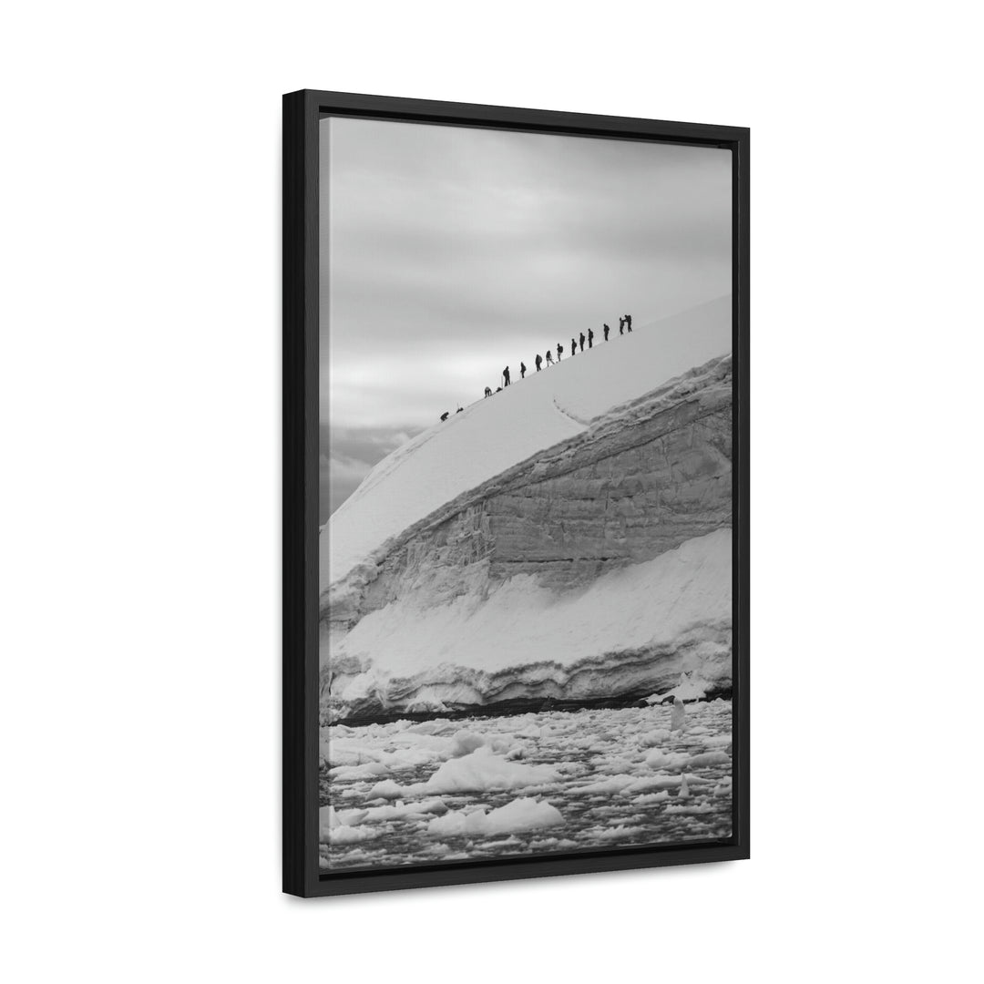 Preparing for the Climb in Black and White - Canvas with Frame