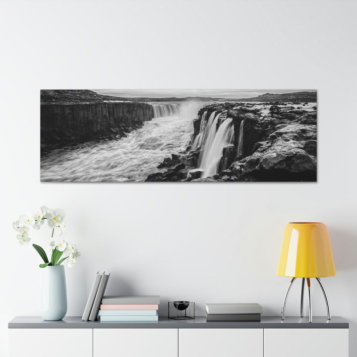 Selfoss in Black and White - Canvas