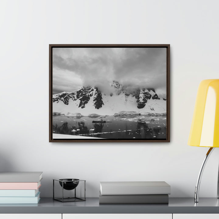 Peaceful Anchoring in Black and White - Canvas with Frame