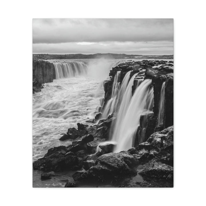 Selfoss in Black and White - Canvas