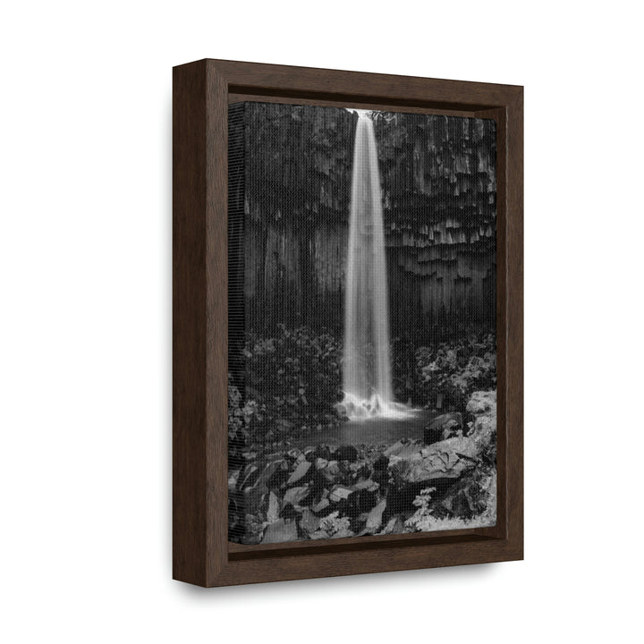 Svartifoss in Black and White - Canvas with Frame