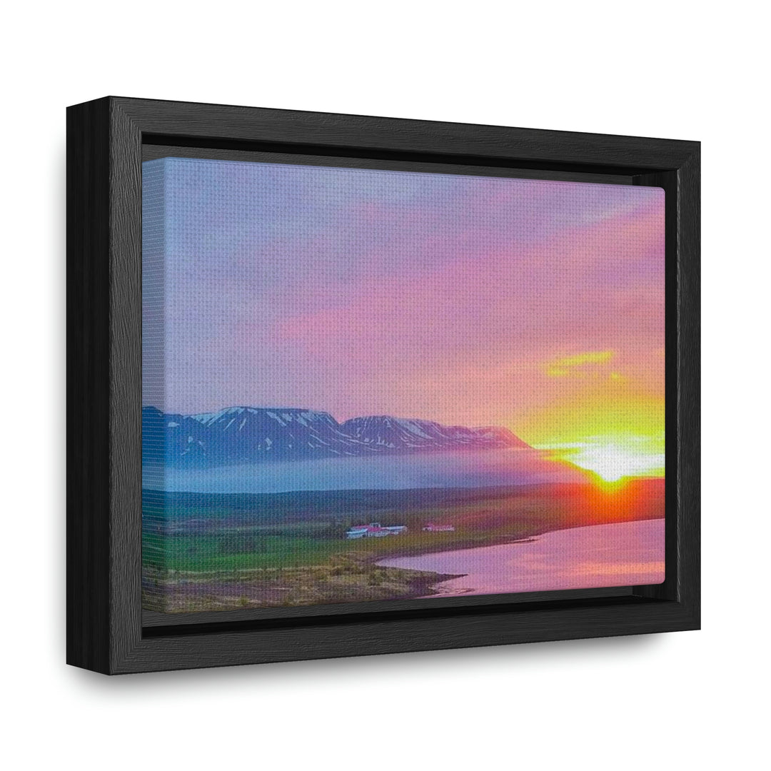 Sunset Over the Fjord Part 2 - Canvas with Frame