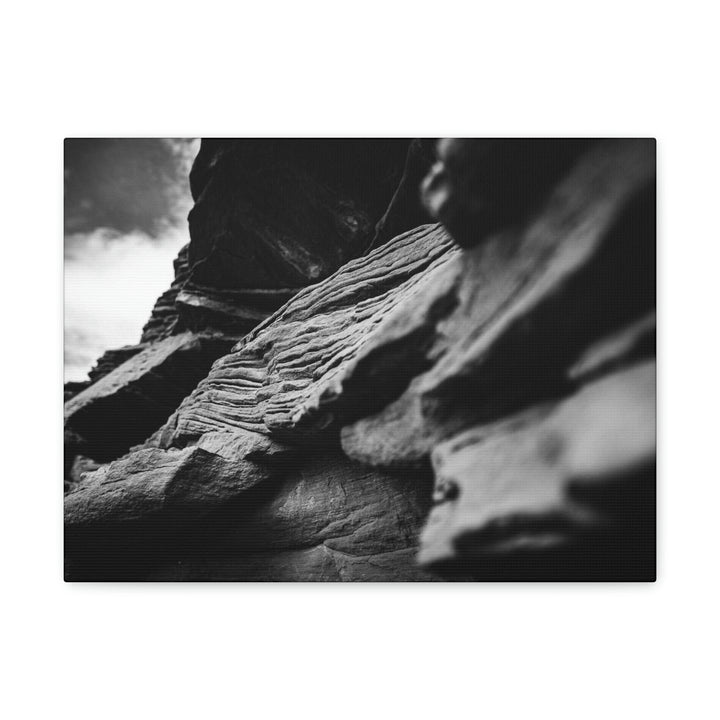 Layers of Rock in Black and White - Canvas