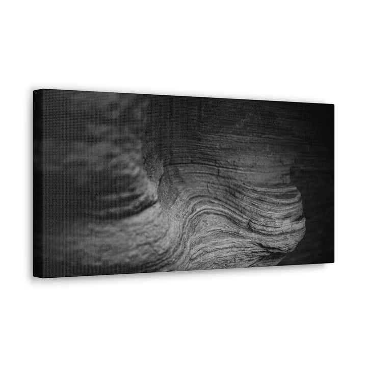 Sedimentary Rock Curves in Black and White - Canvas