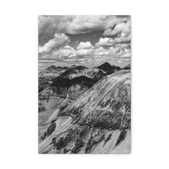 Imogene Pass From the Air in Black and White - Canvas