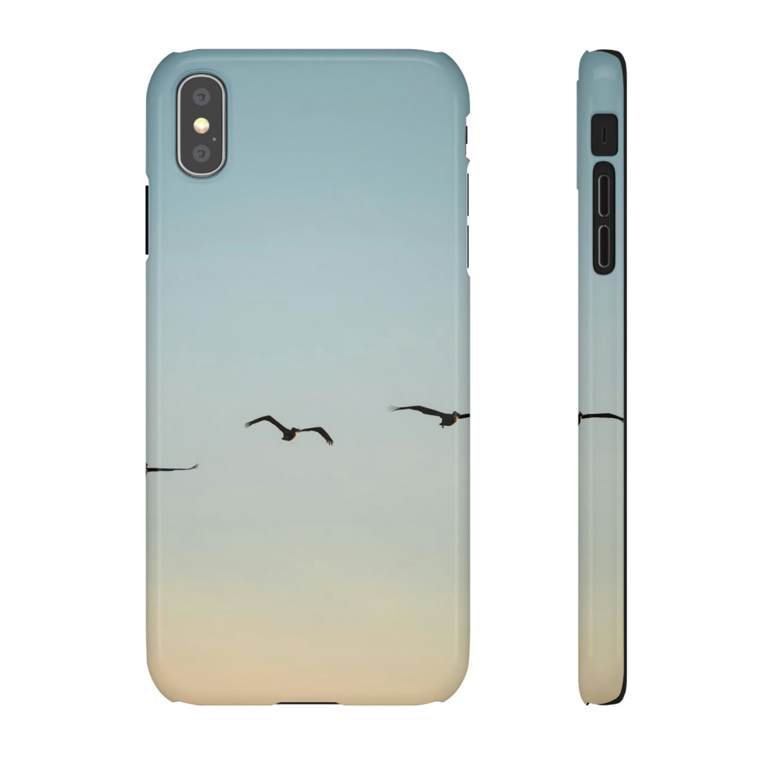 Brown Pelicans in Flight - Phone Case