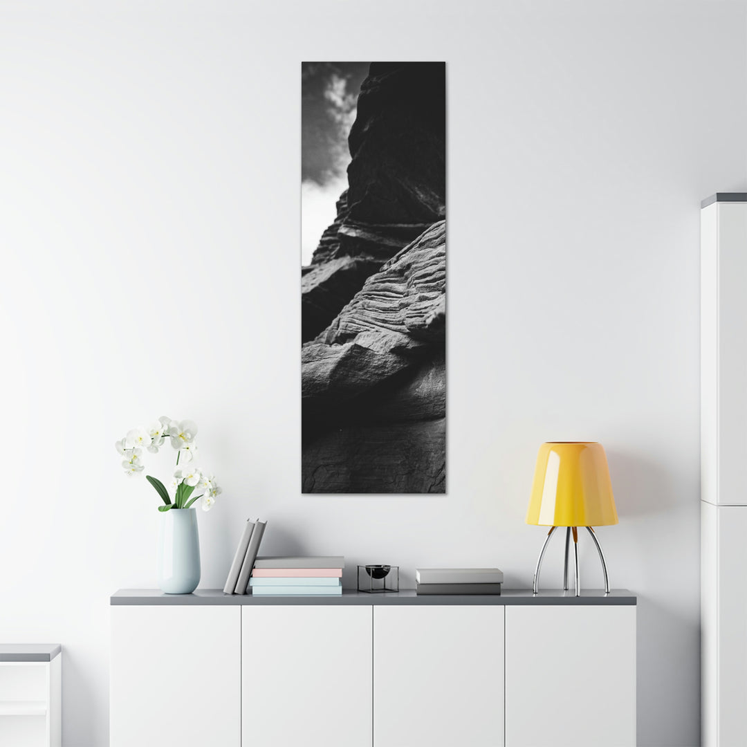 Layers of Rock in Black and White - Canvas