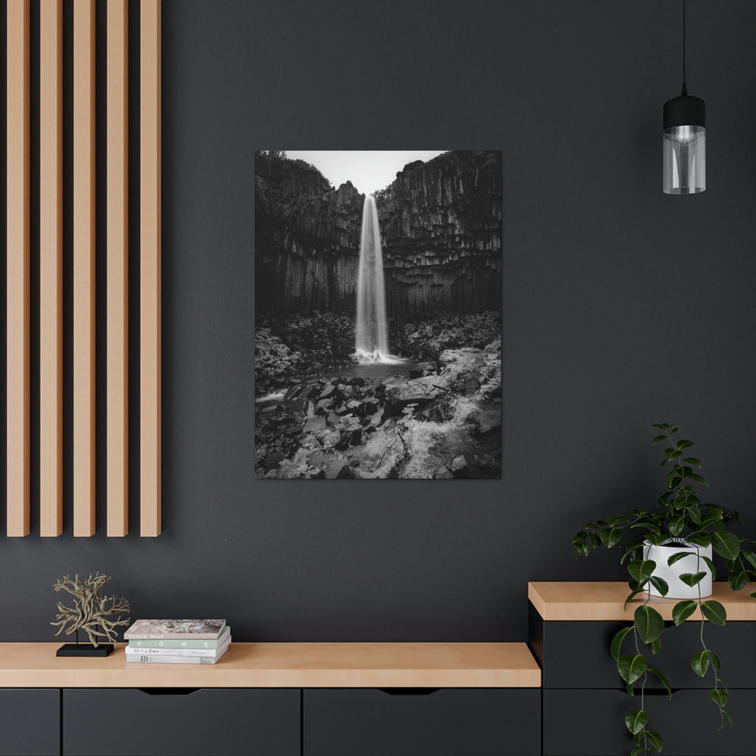 Svartifoss in Black and White - Canvas