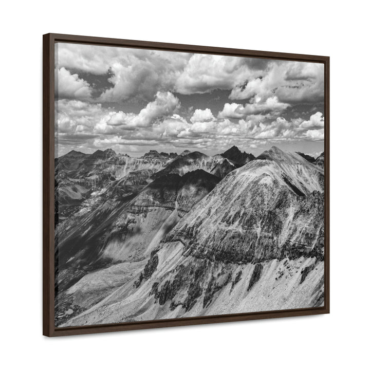 Imogene Pass From the Air in Black and White - Canvas with Frame