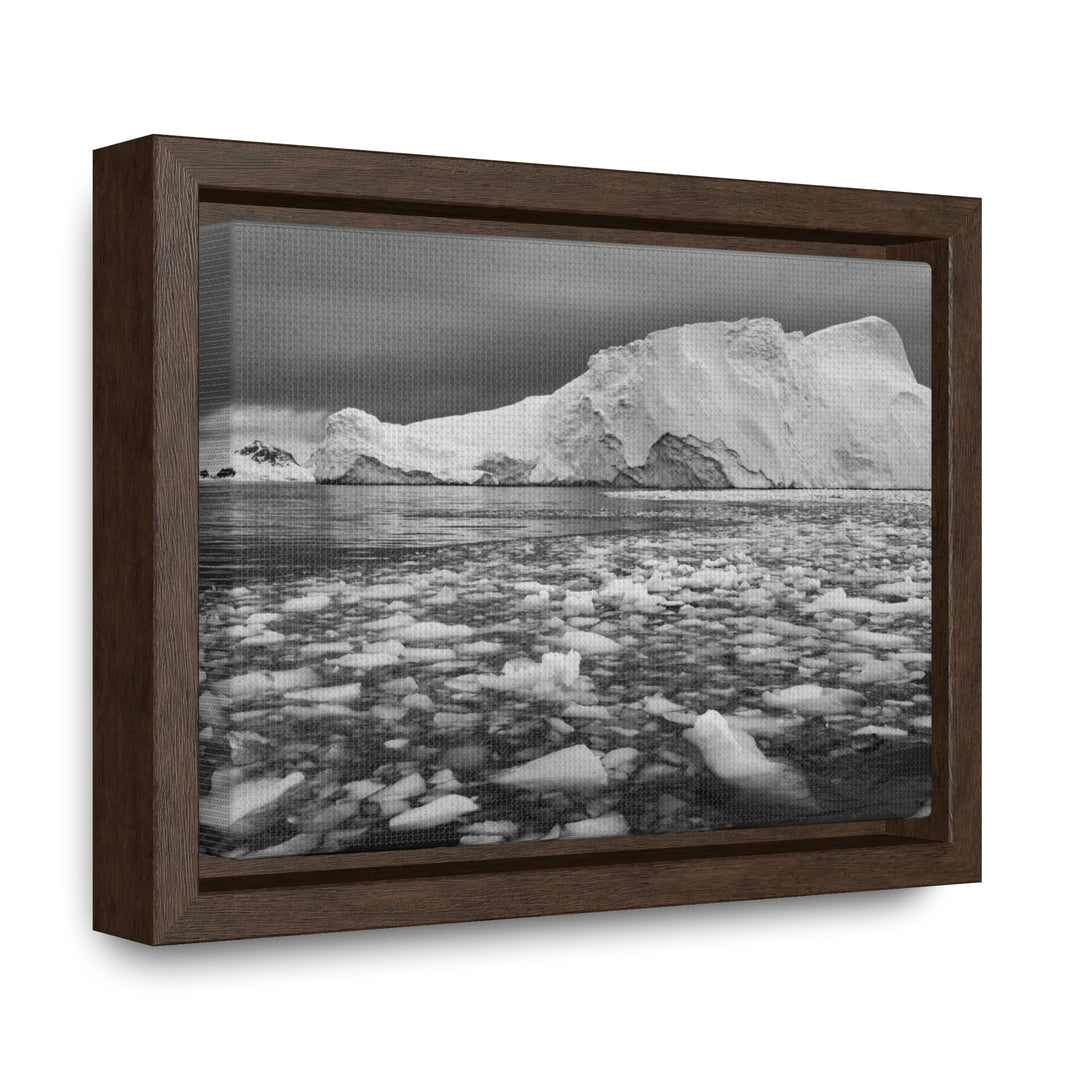 Lane of Ice In Black and White - Canvas with Frame