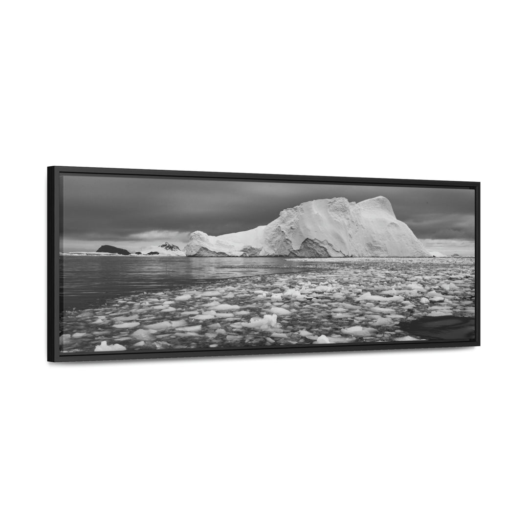 Lane of Ice In Black and White - Canvas with Frame